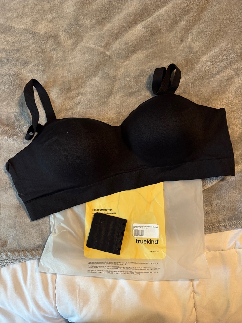 Truekind Black Wireless Seamless Bralette